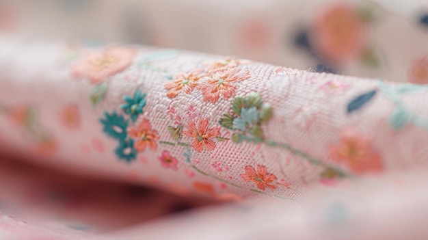 haft ręczny na tkaninie